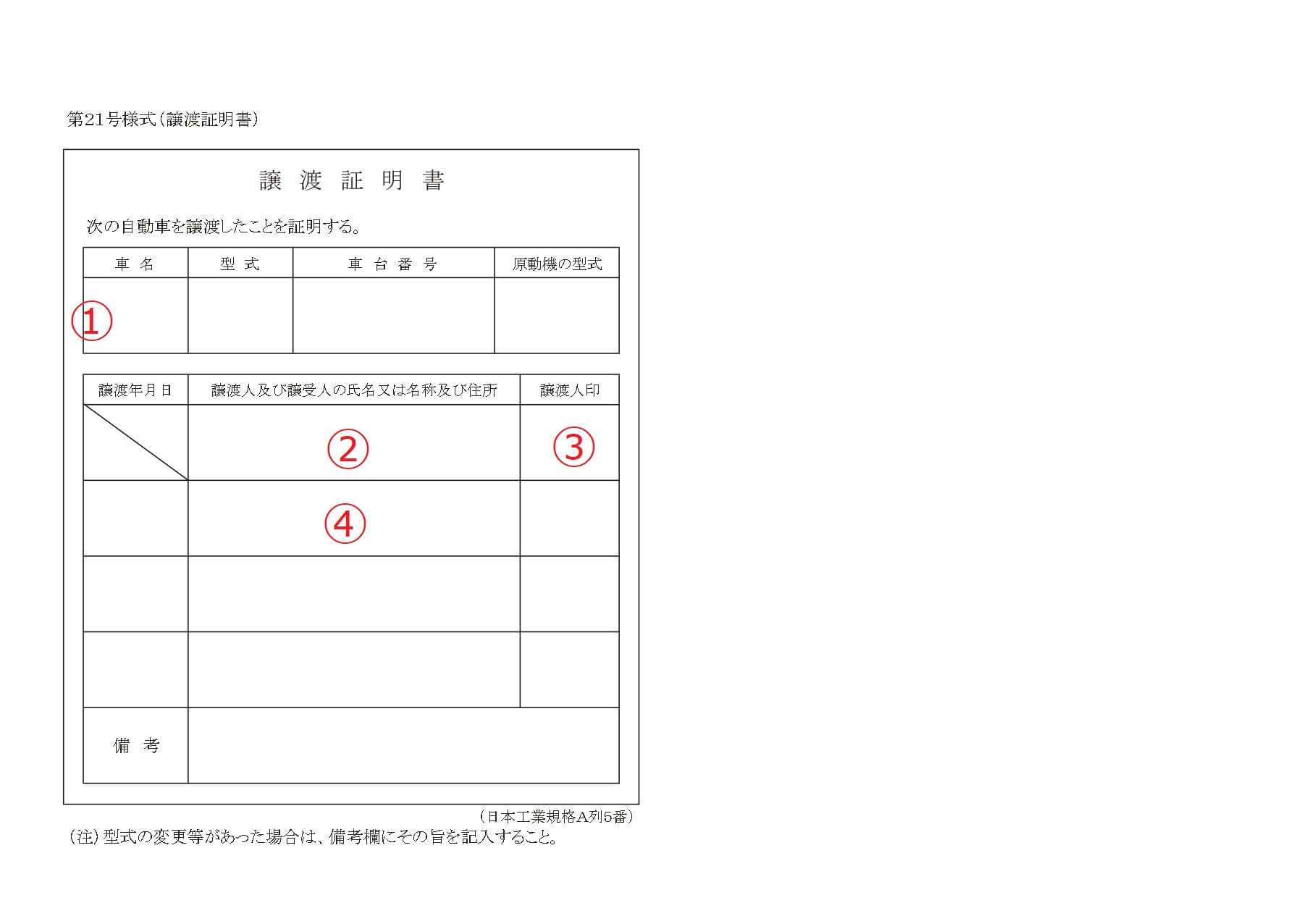 譲渡証明書